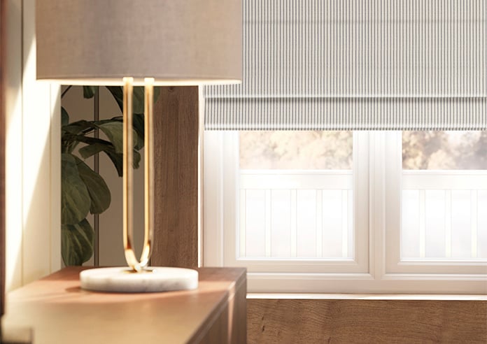 Laura Ashley Candy Stripe, French Navy - Twist&Fit Roman Blind - Image 5